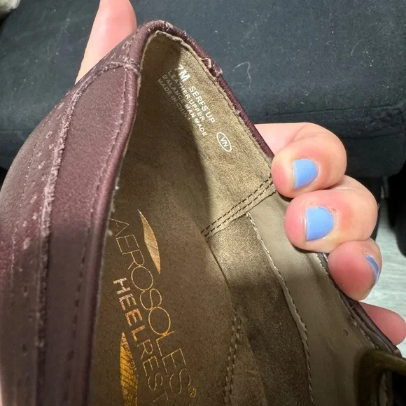 Aerosoles burgundy serfs up t strap retro heels - Picture 7 of 13